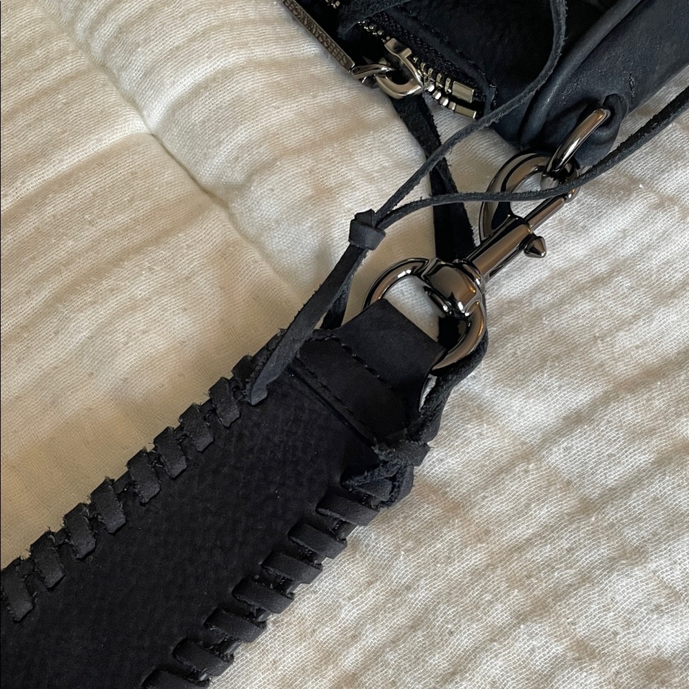 Rebecca Minkoff Mini M.A.C. Blue Suede Crossbody Bag - Picture 6 of 8